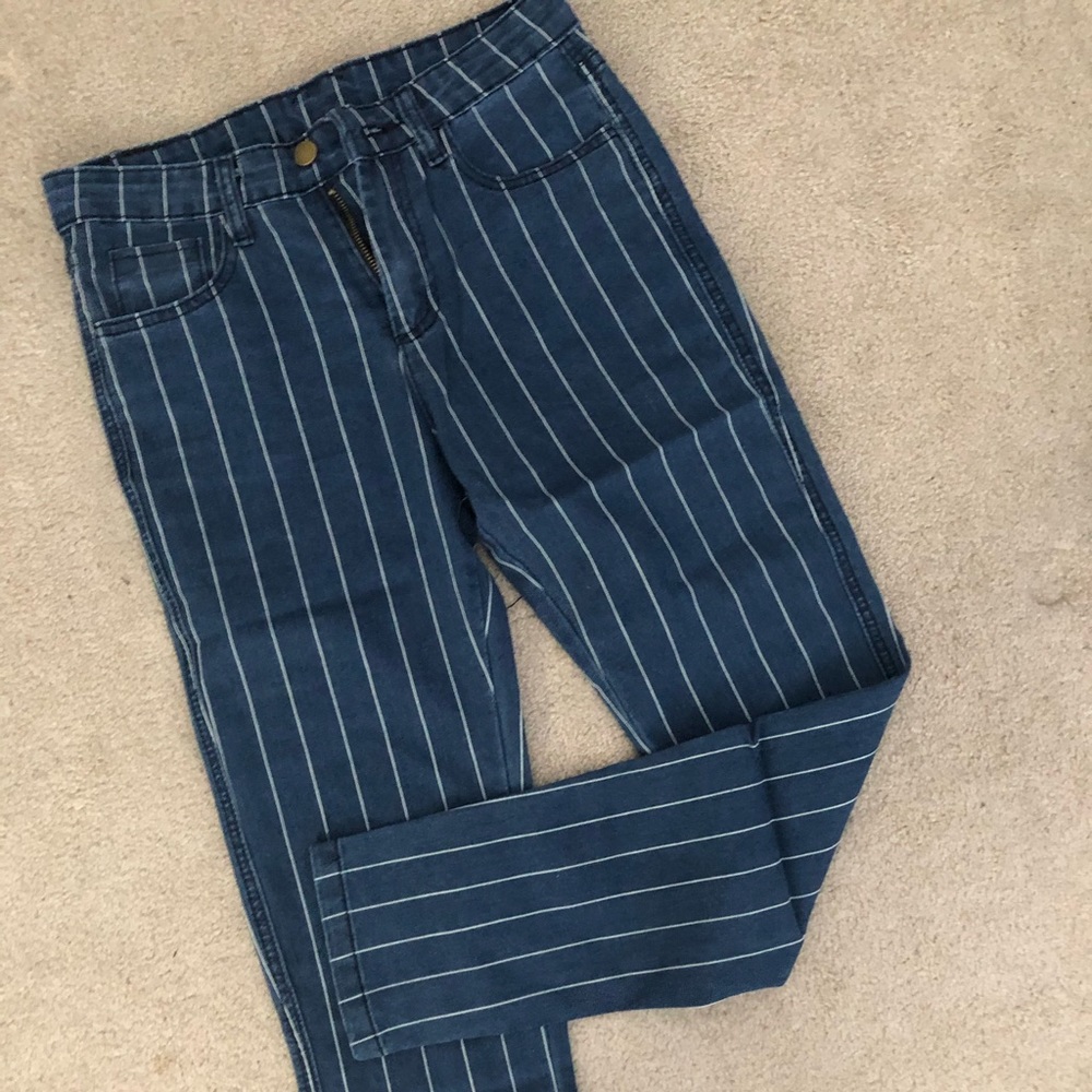 striped jeans